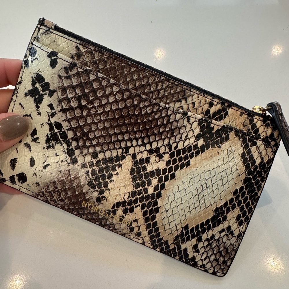 Nordstrom Snakeskin Pattern Women's Card Wallet - Picture 2 of 5